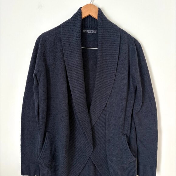 Barefoot Dreams Bamboo Chic Lite Circle Cardigan Navy Sz M - Picture 3 of 10